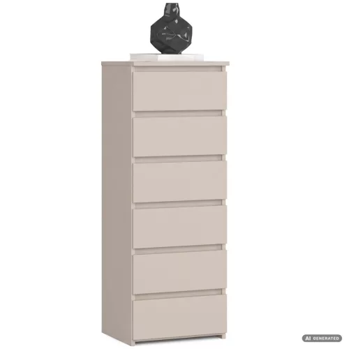 AKORD CLP CL6 Komód Laminált Kaszmír Matt 6 Fiókos