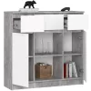 AKORD K100 Modern Komód Laminált Beton-Fehér 3 Fiókos