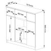 AKORD K100 Modern Komód Laminált Beton-Fehér 3 Fiókos