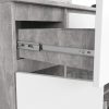 AKORD K100 Modern Komód Laminált Beton-Fehér 3 Fiókos