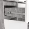 AKORD K100 Modern Komód Laminált Beton-Fehér 3 Fiókos