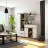 AKORD K100 Modern Komód Laminált Beton-Fehér 3 Fiókos