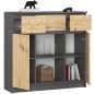 AKORD K100 Modern Komód Laminált Grafit-Artisan Tölgy 6 Polcos