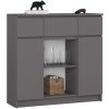 AKORD K100 Modern Komód Laminált Grafit-Szürke 6 Polcos