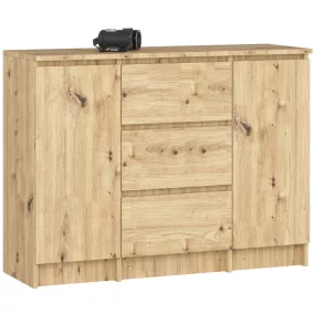 AKORD K100 Artisan Tölgy Komód 2 Ajtós 3 Fiókos