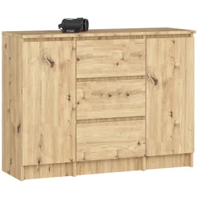 AKORD K100 Artisan Tölgy Komód 2 Ajtós 3 Fiókos