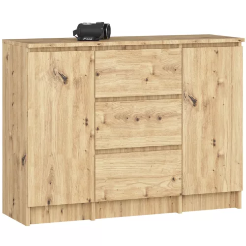 AKORD K100 Artisan Tölgy Komód 2 Ajtós 3 Fiókos