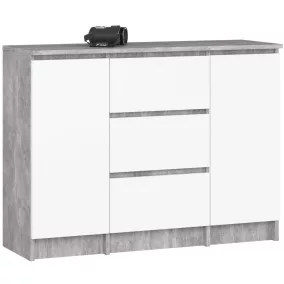 AKORD K100 Modern Komód Laminált Beton-Fehér