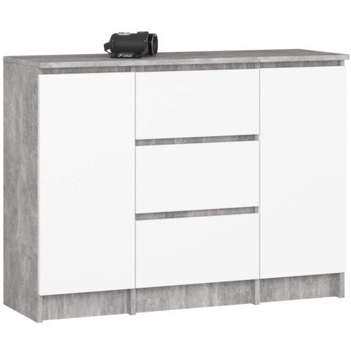 AKORD K100 Modern Komód Laminált Beton-Fehér