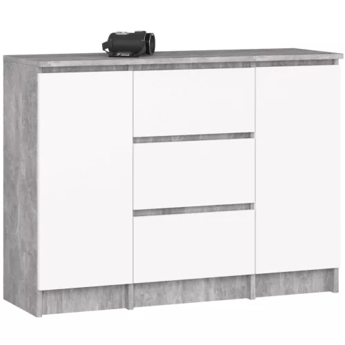 AKORD K100 Modern Komód Laminált Beton-Fehér
