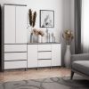 AKORD K100 Modern Komód Laminált Beton-Fehér