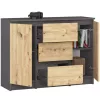 AKORD K100 Klasszikus Komód Laminált Grafit-Artisan Tölgy