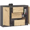 AKORD K100 Klasszikus Komód Laminált Grafit-Artisan Tölgy