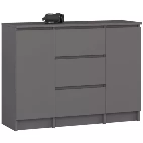   AKORD K100 Klasszikus Komód Laminált Grafit-Szürke 3 Fiókos
