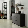 AKORD K100 Klasszikus Komód Laminált Grafit-Szürke 3 Fiókos