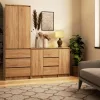 AKORD K100 Sonoma Tölgy Komód 3 Fiókkal és 2 Ajtóval