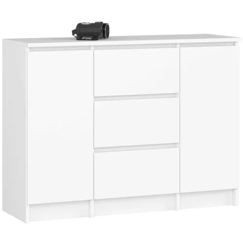 AKORD K100 Klasszikus Komód Laminált Fehér 3 Fiókos
