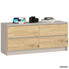   AKORD Furniture Factory CLP K120 Komód Laminált Lap Kasmír / Artisan Tölgy 4 Fiókos