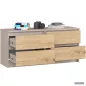   AKORD Furniture Factory CLP K120 Komód Laminált Lap Kasmír / Artisan Tölgy 4 Fiókos