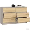 AKORD CLP K120 Komód Laminált Forgácslap Kasmír / Artisan Tölgy 6 Fiókos