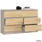   AKORD CLP K120 Komód Laminált Forgácslap Kasmír / Artisan Tölgy 6 Fiókos