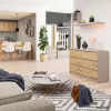 AKORD CLP K120 Komód Laminált Forgácslap Kasmír / Artisan Tölgy 6 Fiókos