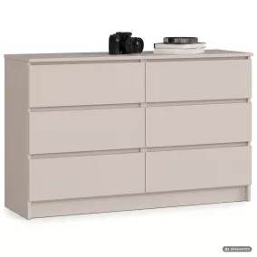 AKORD CLP K120 Komód Laminált Lap Kasmír 6 Fiókos