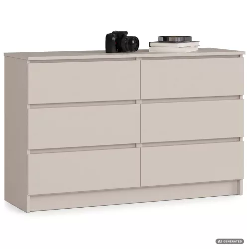 AKORD CLP K120 Komód Laminált Lap Kasmír 6 Fiókos