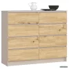 AKORD CLP K120 Komoda Laminált Kaszmír / Artisan Tölgy 8 Fiókos