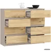 AKORD CLP K120 Komoda Laminált Kaszmír / Artisan Tölgy 8 Fiókos