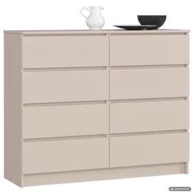   AKORD Furniture Factory CLP K120 Komód Laminált Kaszmír 8 Fiókos