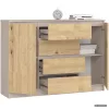 AKORD CLP K140 Komód Laminált Lap Kasmír / Artisan Tölgy 2 Ajtós 4 Fiókos