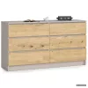 AKORD Furniture Factory CLP K140 Komoda Laminált Lap Kasmír / Artisan Tölgy 6 Fiókos