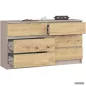   AKORD Furniture Factory CLP K140 Komoda Laminált Lap Kasmír / Artisan Tölgy 6 Fiókos