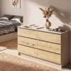 AKORD Furniture Factory CLP K140 Komoda Laminált Lap Kasmír / Artisan Tölgy 6 Fiókos