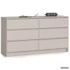 AKORD Furniture Factory CLP K140 Komoda Laminált Lap Kasmír 6 Fiókos
