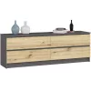AKORD CLP K160 Komód Laminált Grafitszürke/Artisan Tölgy 4 Fiókos