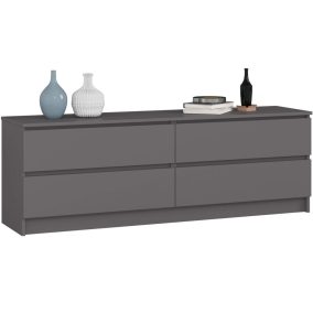AKORD CLP K160 Komód Laminált Grafitszürke 4 Fiókos