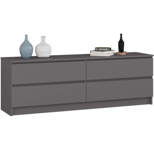 AKORD CLP K160 Komód Laminált Grafitszürke 4 Fiókos