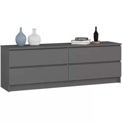 AKORD CLP K160 Komód Laminált Grafitszürke 4 Fiókos