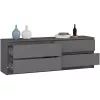 AKORD CLP K160 Komód Laminált Grafitszürke 4 Fiókos