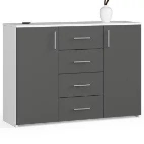 AKORD K45 Modern Komód Fehér-Grafitszürke Matt
