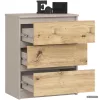 AKORD CLP K60 Komód Laminált Forgácslap Kasmír / Artisan Tölgy 3 Fiókos