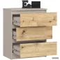  AKORD CLP K60 Komód Laminált Forgácslap Kasmír / Artisan Tölgy 3 Fiókos