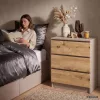 AKORD CLP K60 Komód Laminált Forgácslap Kasmír / Artisan Tölgy 3 Fiókos