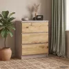 AKORD CLP K60 Komód Laminált Forgácslap Kasmír / Artisan Tölgy 3 Fiókos