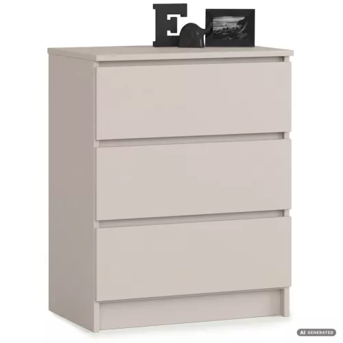 AKORD Furniture Factory CLP K60 Komoda Laminált Kaszmír 3 Fiókos