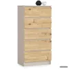 AKORD CLP K60 Komód Laminált Forgácslap Kasmír / Artisan Tölgy 5 Fiókos