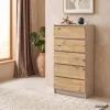 AKORD CLP K60 Komód Laminált Forgácslap Kasmír / Artisan Tölgy 5 Fiókos