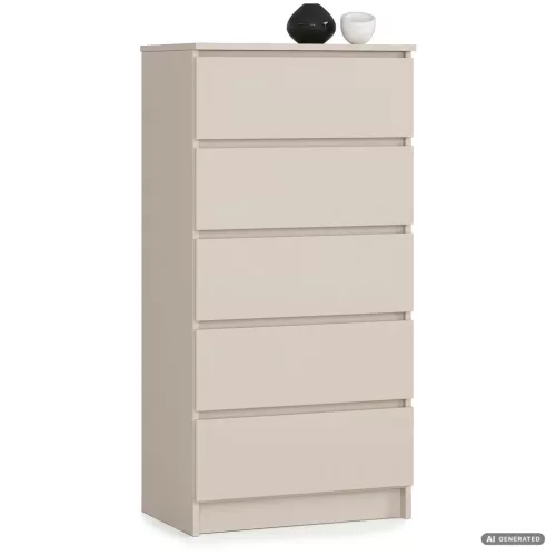 AKORD Furniture Factory CLP K60 Komoda Laminált Kaszmír 5 Fiókos